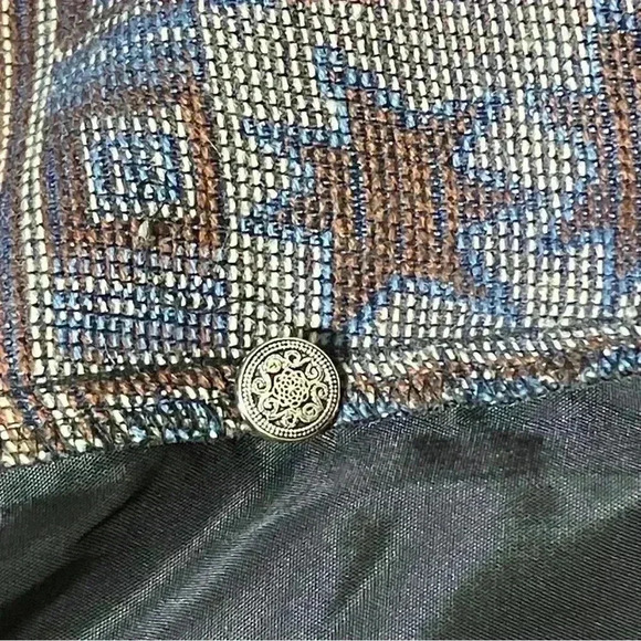 Vintage 90s Western Boho Blue Geometric Pattern Vest. Made in the USA. Size M L - Picture 11 of 11